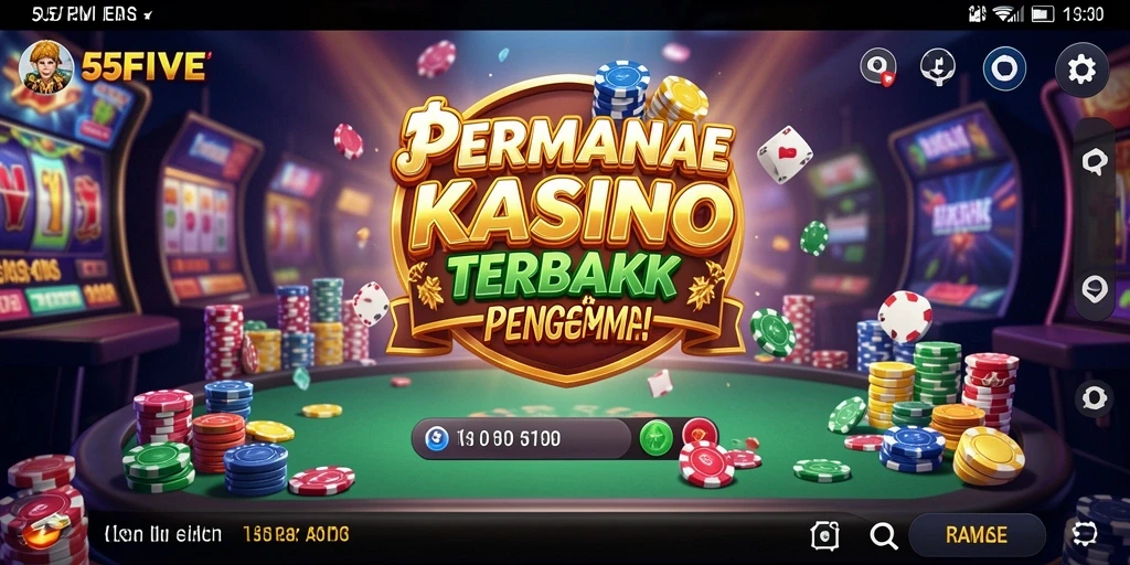 Screenshot dari permainan Kasino yang menampilkan kegembiraan permainan.