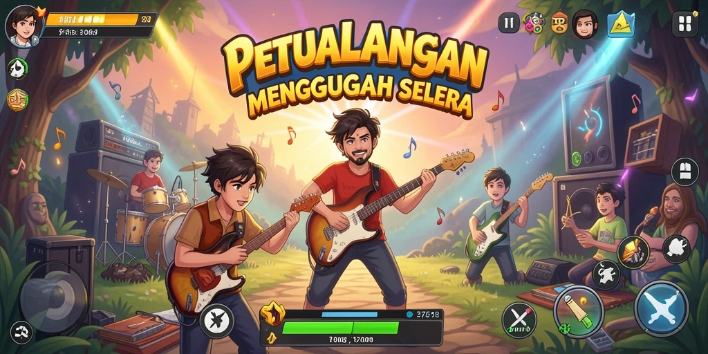 Screenshot gameplay menunjukkan keseruan bermain musik dalam 8768.
