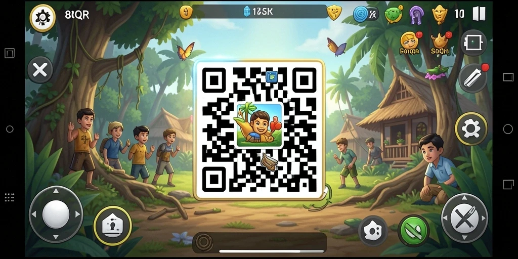 Screenshot gameplay 8QR menunjukkan pengalaman simulasi yang mendalam dan interaksi sosial.