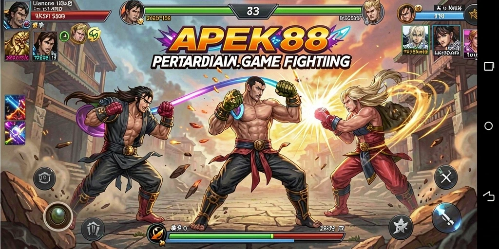 Tampilan gameplay APEK88 yang menegangkan dalam pertarungan Fighting.
