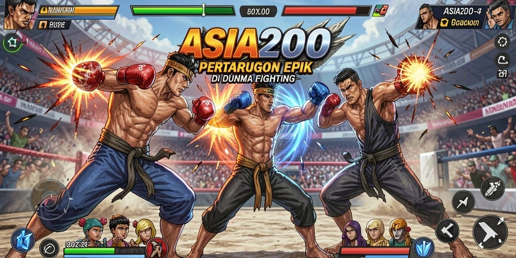 Tampilan gameplay ASIA200 yang penuh aksi dan pertarungan seru.