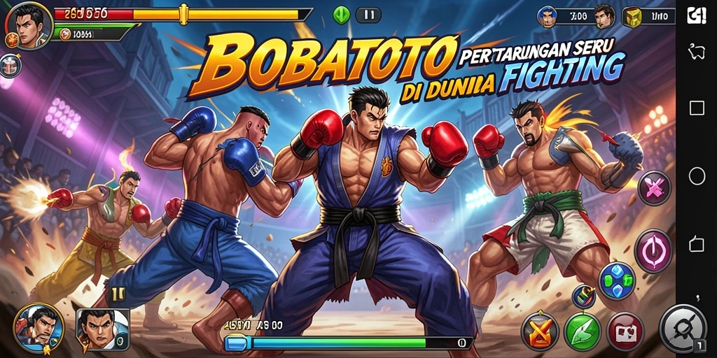 Gameplay seru BOBATOTO dengan pertarungan intens dan karakter beragam.
