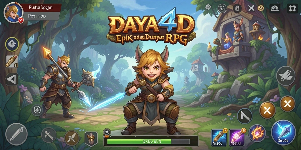 Screenshot utama <strong>DAYA4D</strong> menampilkan aksi seru dalam pertarungan RPG.