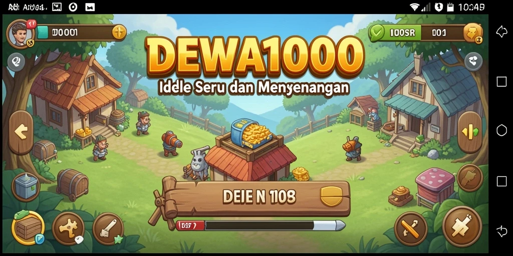 Tampilan gameplay DEWA1000 menampilkan kemajuan pembangunan yang menarik.