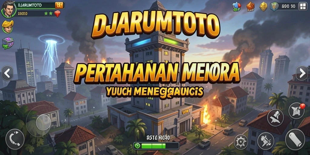 Screenshot gameplay <strong>DJARUMTOTO</strong> menampilkan aksi pertahanan menara yang menegangkan.