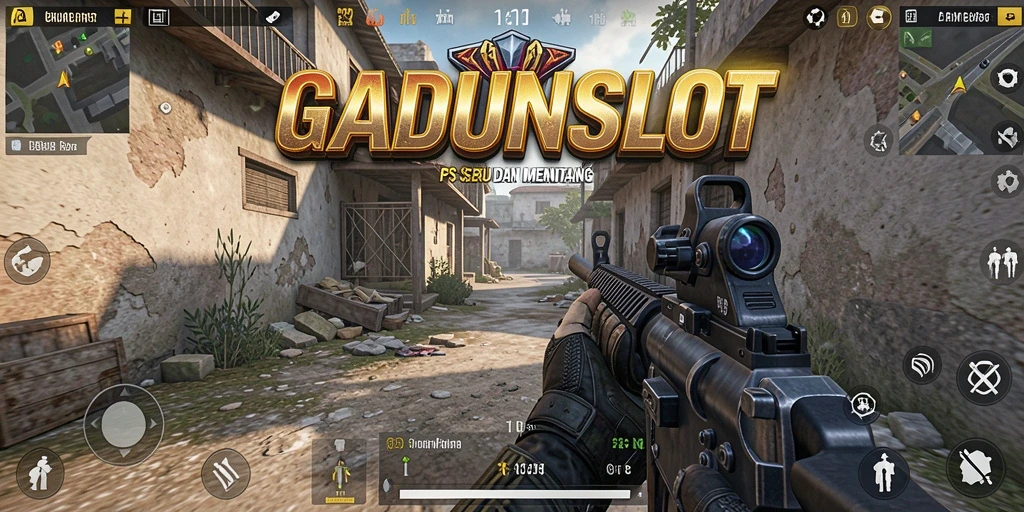 Screenshot utama GADUNSLOT menampilkan aksi intens dalam gameplay FPS.