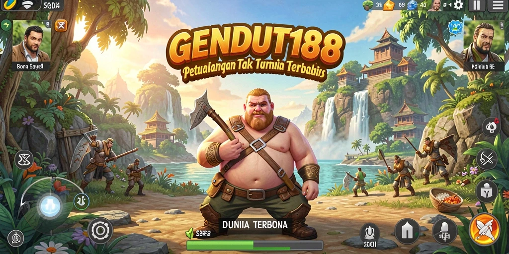 Screenshot menunjukkan gameplay <strong>GENDUT188</strong> dengan lingkungan dunia terbuka yang luas.