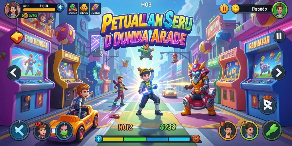 Tampilan penuh warna dari gameplay H03 yang dinamis dan menarik.