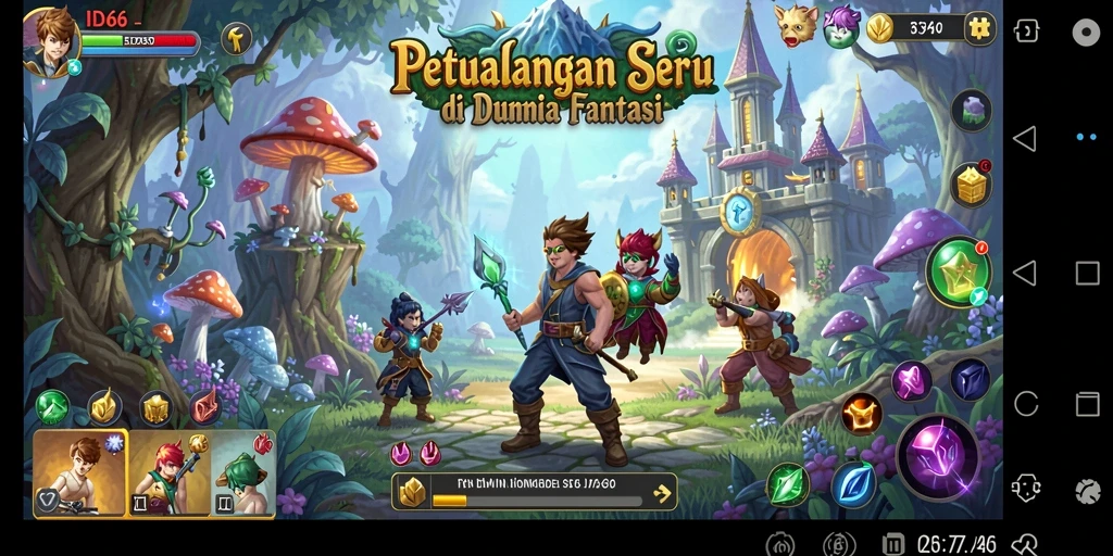 Tangkapan layar utama gameplay ID66 yang menampilkan petualangan mendebarkan.