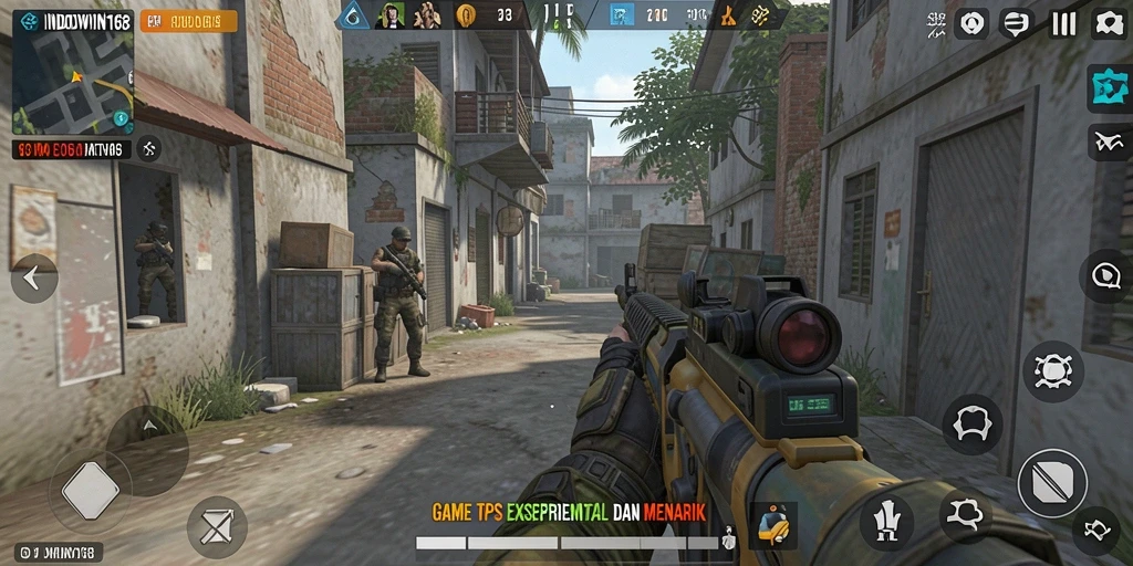 Tangkapan layar menunjukkan aksi intens dalam gameplay TPS.