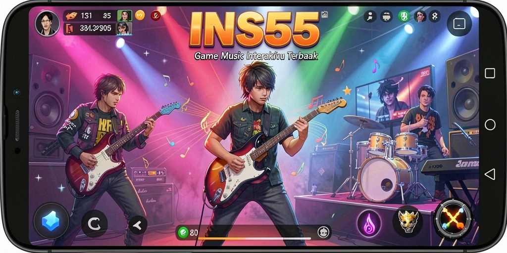 Tampilkan gameplay seru INS55 dengan lagu-lagu interaktif.