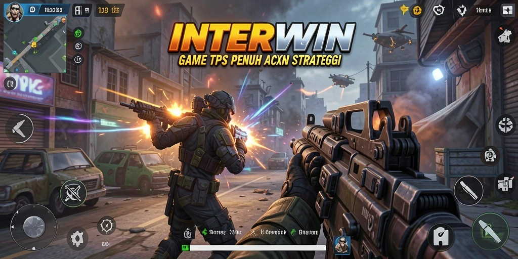 Screenshot gameplay menunjukkan aksi menegangkan di INTERWIN.