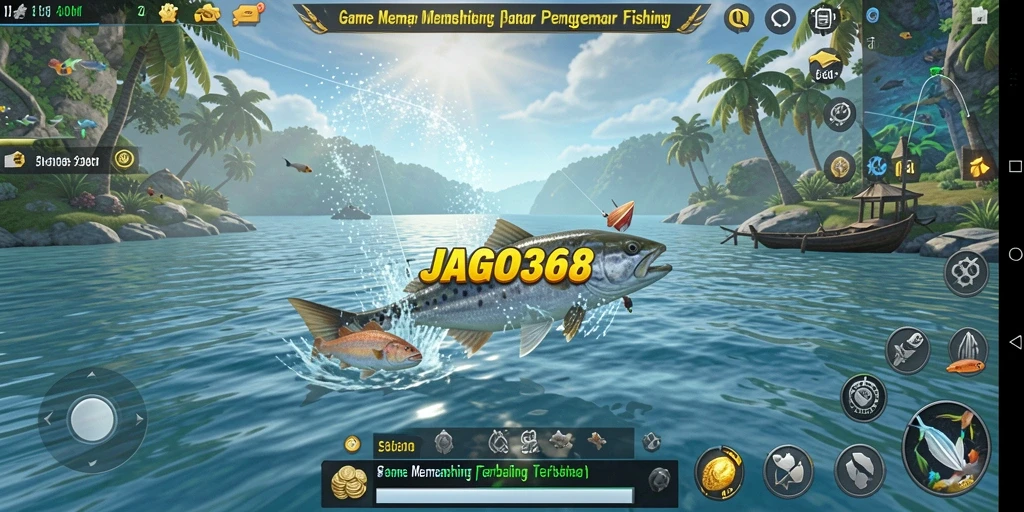 Screenshot gameplay JAGO368 menunjukkan pengalaman memancing yang mengasyikkan.