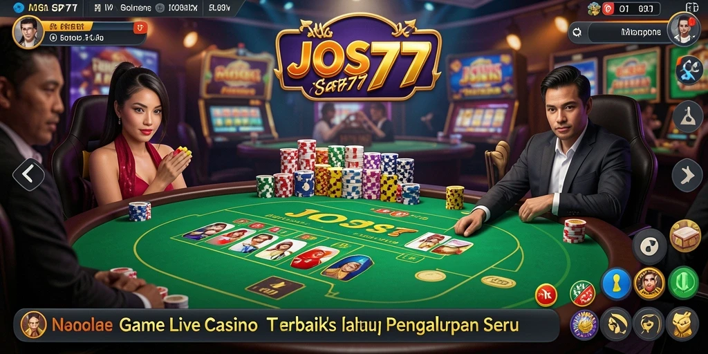 Tangkapan layar gameplay Live Casino JOS77 dengan dealer profesional.
