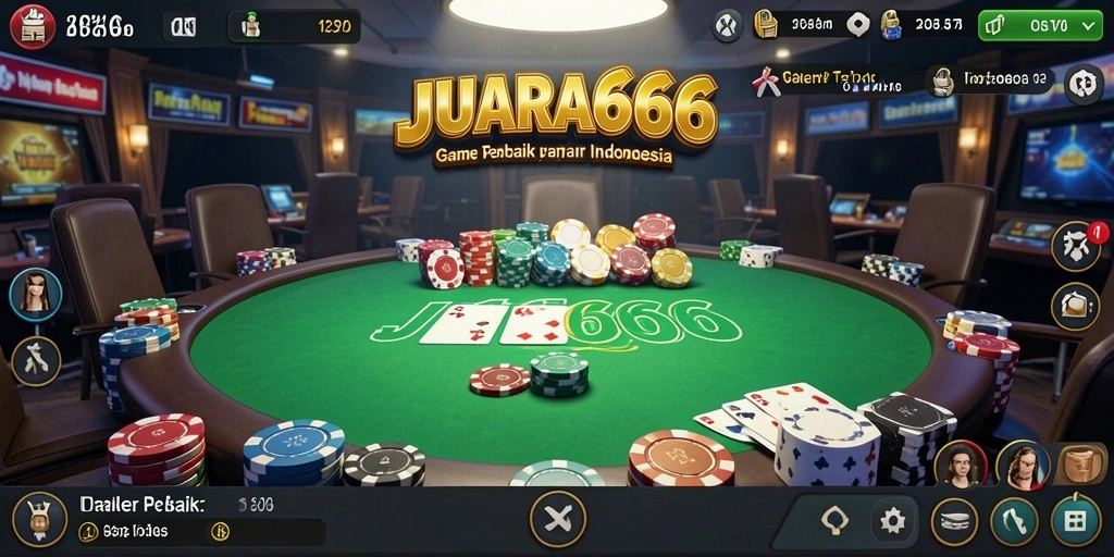 Screenshot JUARA666 menampilkan duel Poker yang seru antara pemain.