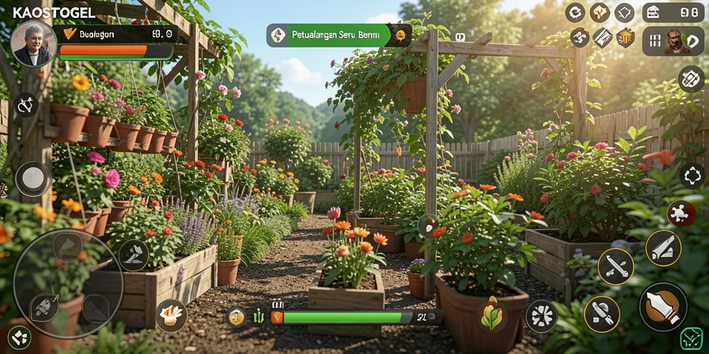 Tangkapan layar menampilkan pengalaman berkebun yang memikat di KAOSTOGEL.