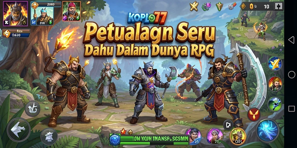 Screenshot gameplay RPG KOPLO77 menunjukkan aksi mendebarkan.