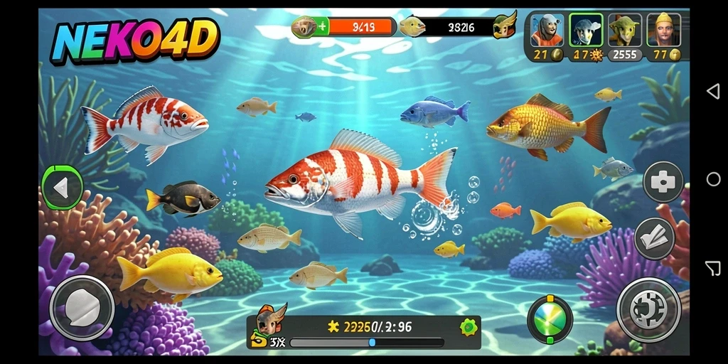 Gameplay menyenangkan saat menembak ikan di NEKO4D.