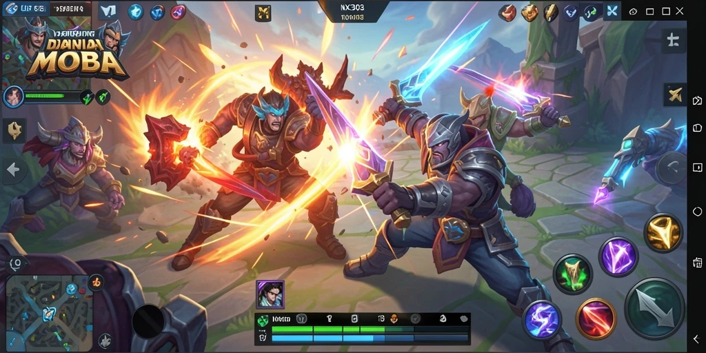 Screenshot gameplay NX303 yang menunjukkan aksi seru dan strategi tim.