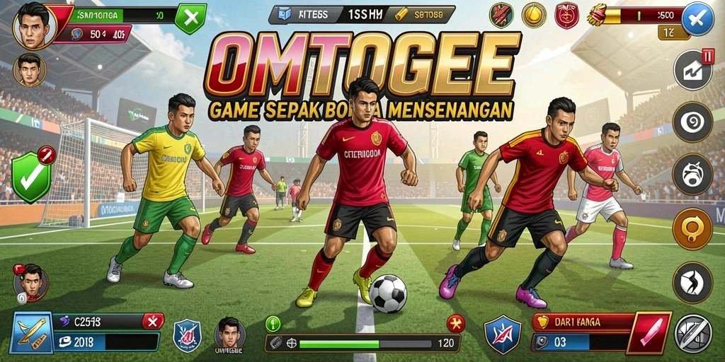 Tampilan gameplay seru dalam OMTOGEL dengan strategi bermain sepak bola.