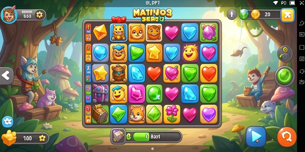 Screenshot gameplay PP7 menunjukkan kombinasi warna yang menawan.