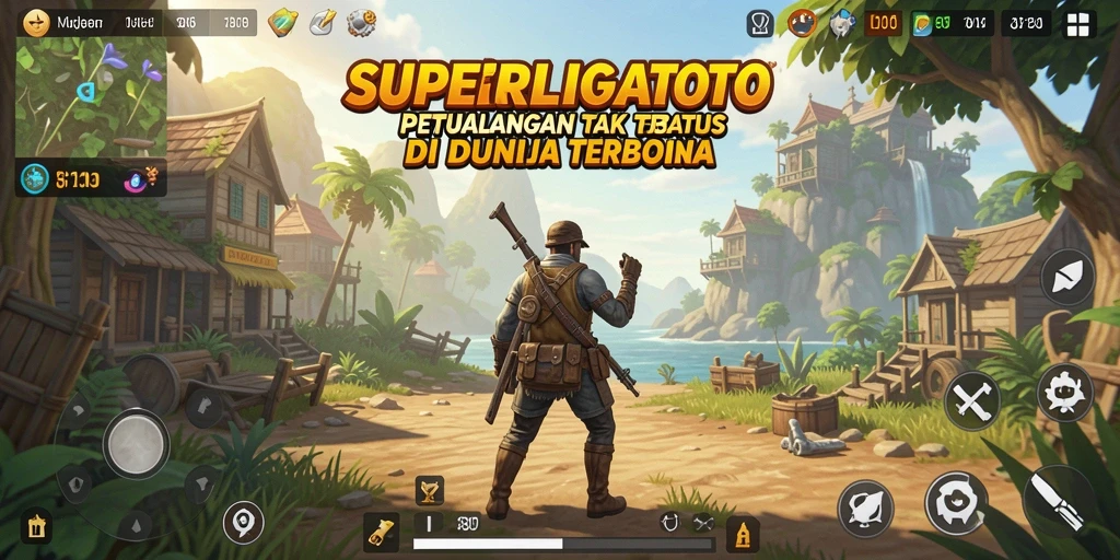 Screenshot menunjukkan petualangan seru dalam dunia Open World SUPERLIGATOTO.