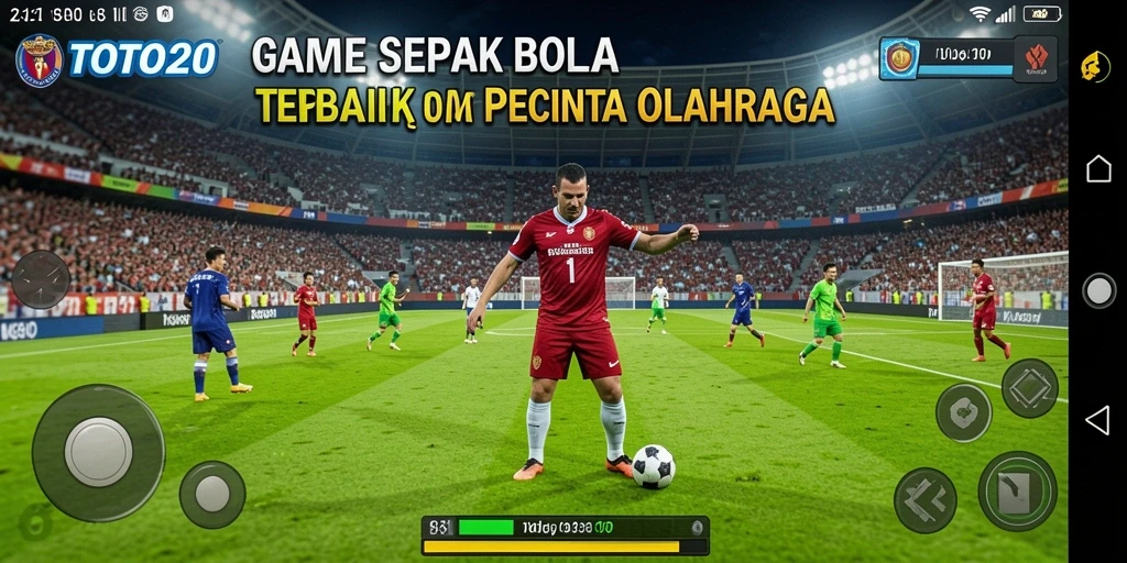 Gameplay dinamis TOTO20 dengan aksi sepak bola yang seru.