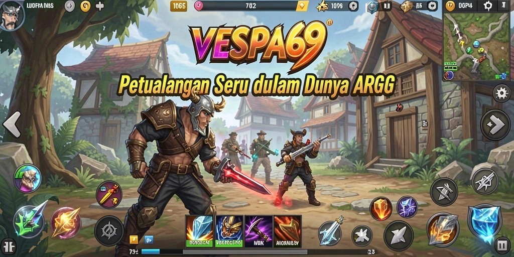 Screenshot VESPA69 menampilkan pertempuran seru di dunia ARPG.