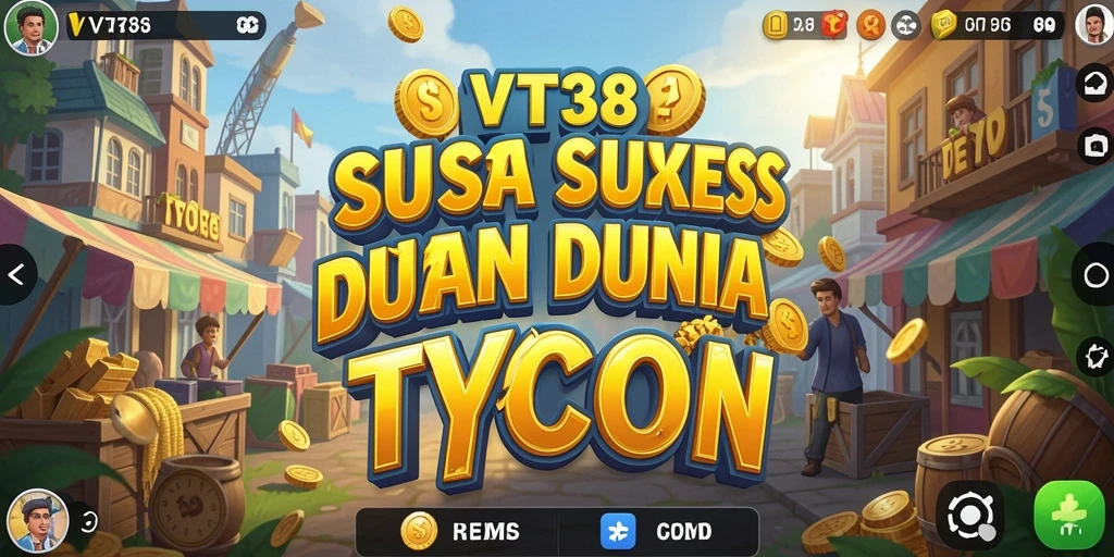 Tampilan gameplay VT38 yang menarik dan penuh strategi bisnis.