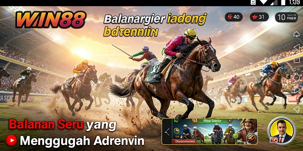 Screenshot gameplay WIN88 menampilkan aksi balapan yang intens dan mendebarkan.